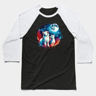 Cats Howling At The Moon Baseball T-Shirt